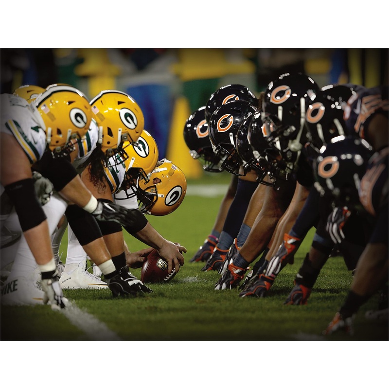 Chicago Bears vs Green Bay Packers – Line Of Scrimmage – Peel & Stick Poster – Official NFL – Reusable Vinyl Wall Decal