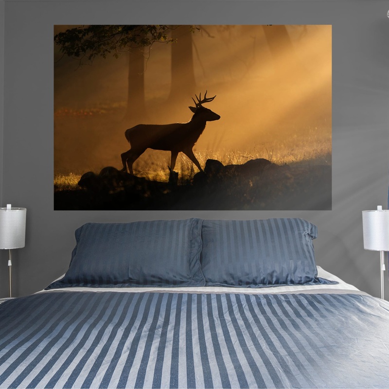 Deer Silhouette Mural        –   Removable Wall   Adhesive Decal