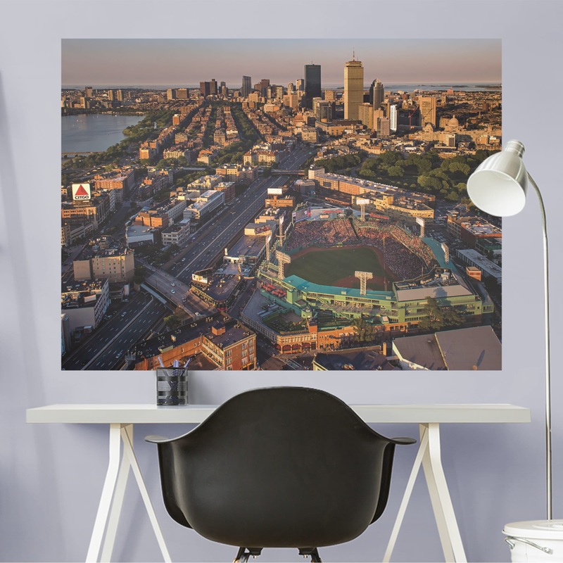 Fenway Park Skyline – Peel & Stick Poster – Official MLB – Boston Red Sox – Reusable Vinyl Wall Decal