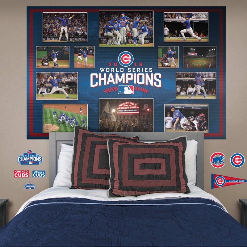 Game 7 Moments – Peel & Stick Poster – Official MLB – Chicago Cubs – Reusable Vinyl Wall Decal