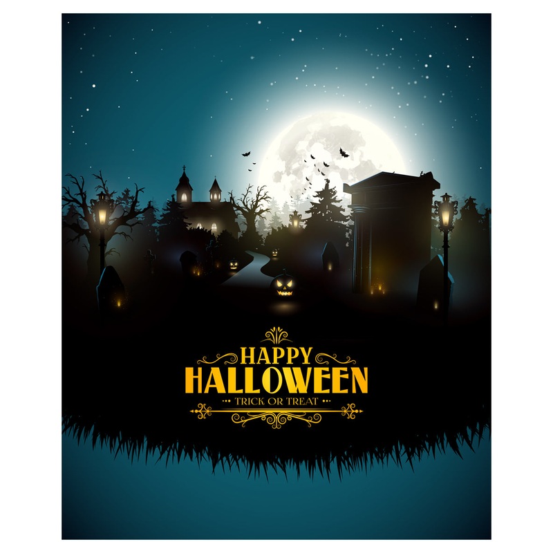 Halloween:  Dark Alley Mural        –   Removable Wall   Adhesive Decal
