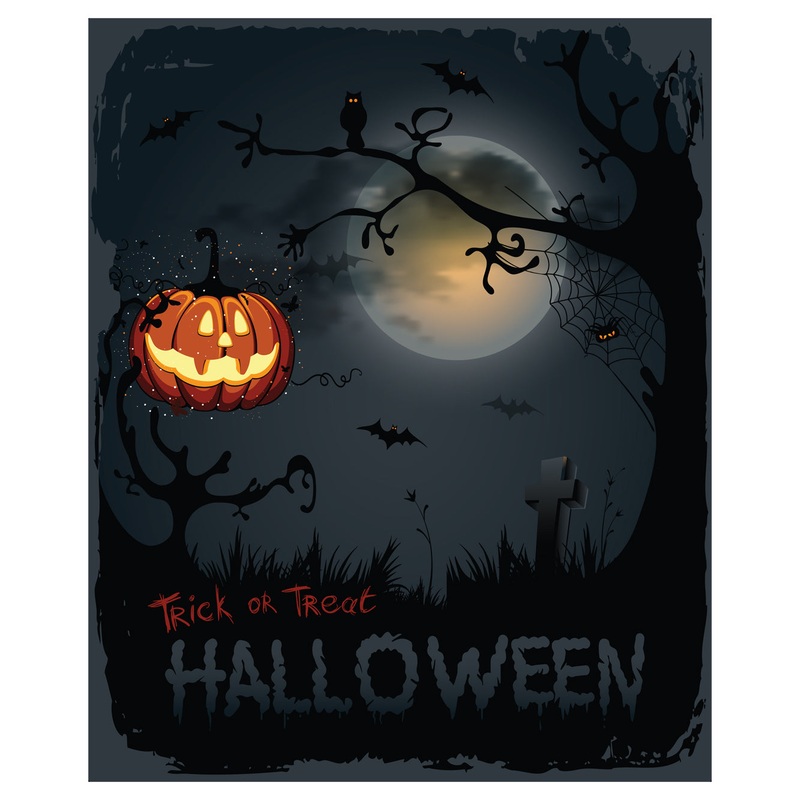 Halloween:  Dark Mural        –   Removable Wall   Adhesive Decal