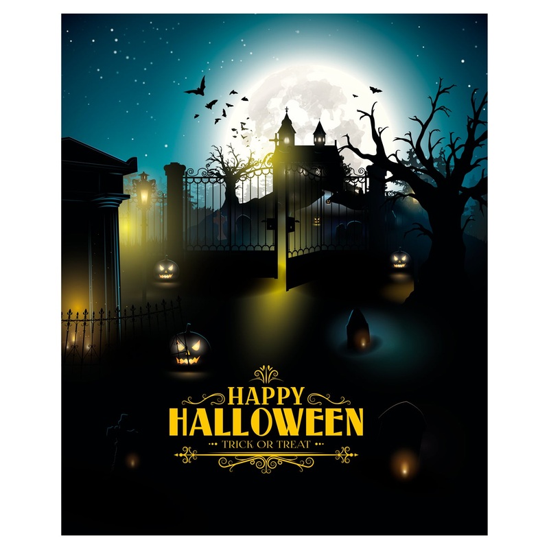 Halloween:  Gates Mural        –   Removable Wall   Adhesive Decal