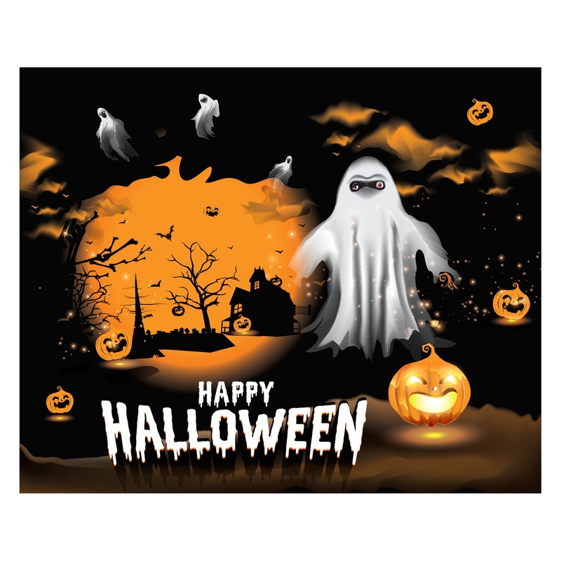 Halloween:  Ghosts Mural        –   Removable Wall   Adhesive Decal