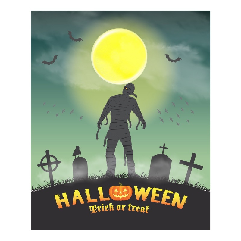 Halloween: Mummy Mural        –   Removable Wall   Adhesive Decal