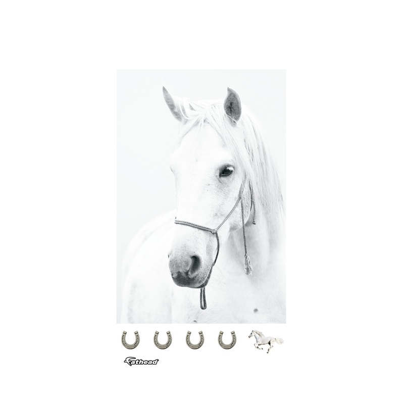 Horse White Horse Mural        –   Removable Wall   Adhesive Decal
