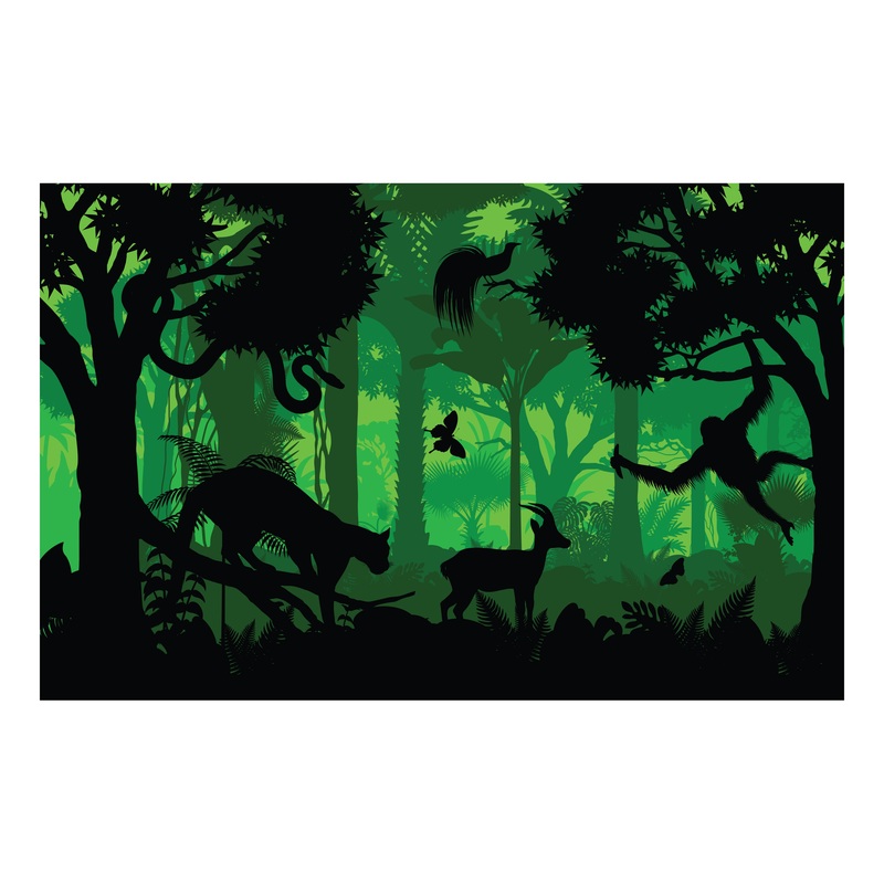 Jungle:  Green Light Mural        –   Removable Wall   Adhesive Decal