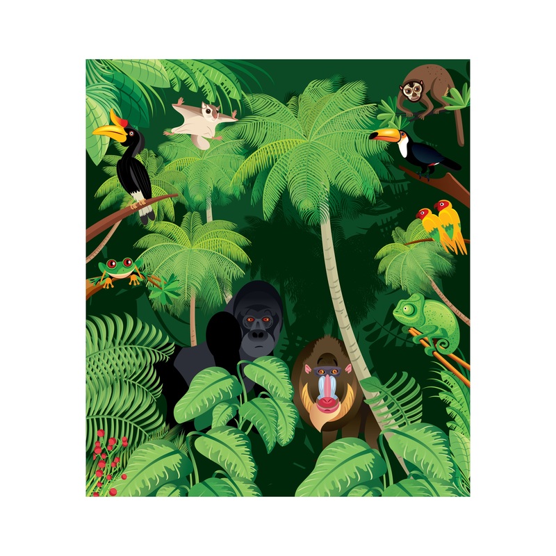 Jungle:  Hidden Mural        –   Removable Wall   Adhesive Decal