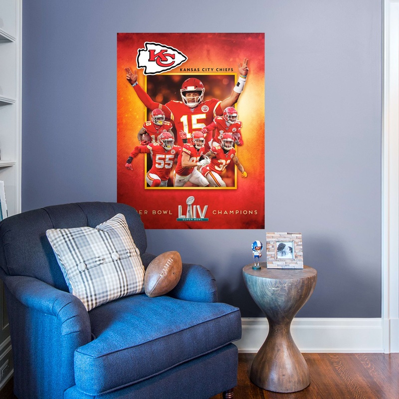 Kansas City Chiefs – Super Bowl LIV Champions – Peel & Stick Poster – Official NFL – Reusable Vinyl Wall Decal