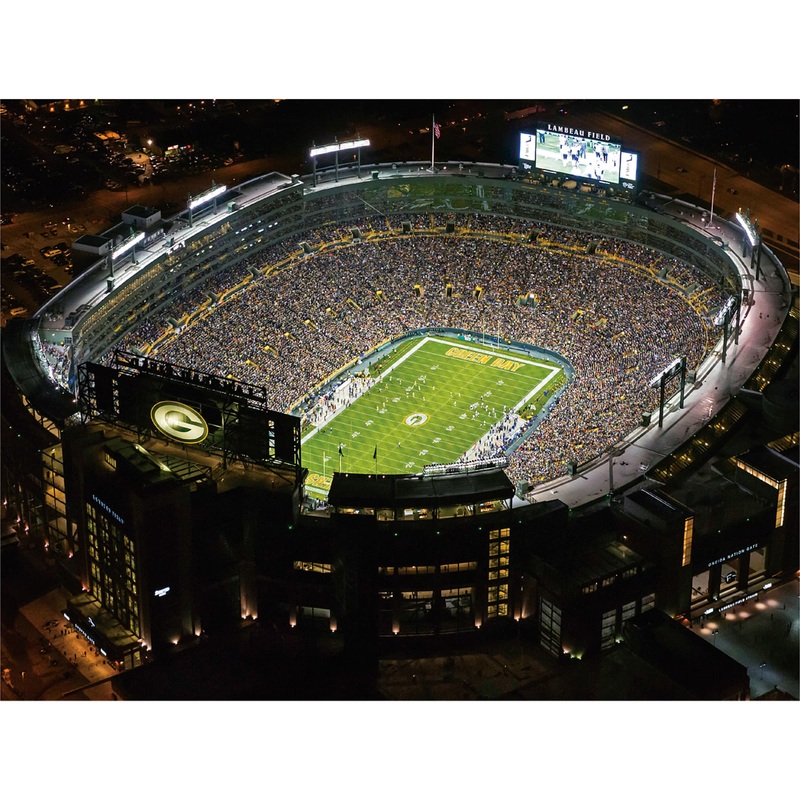 Lambeau Field Aerial Mural – Peel & Stick Poster – Official NFL – Green Bay Packers – Reusable Vinyl Wall Decal