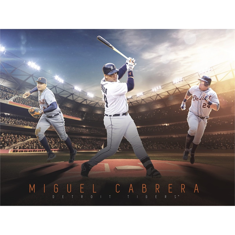 Miguel Cabrera – Montage Mural – Peel & Stick Poster – Official MLB – Detroit Tigers – Reusable Vinyl Wall Decal