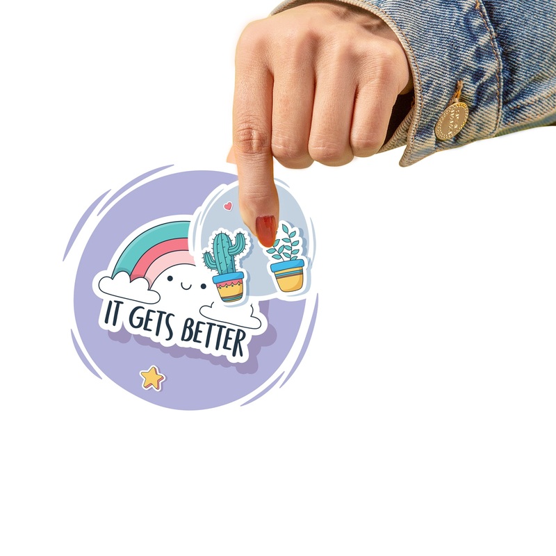 Sheet of 5 -Back to School:  It Gets Better Minis        –   Removable    Adhesive Decal