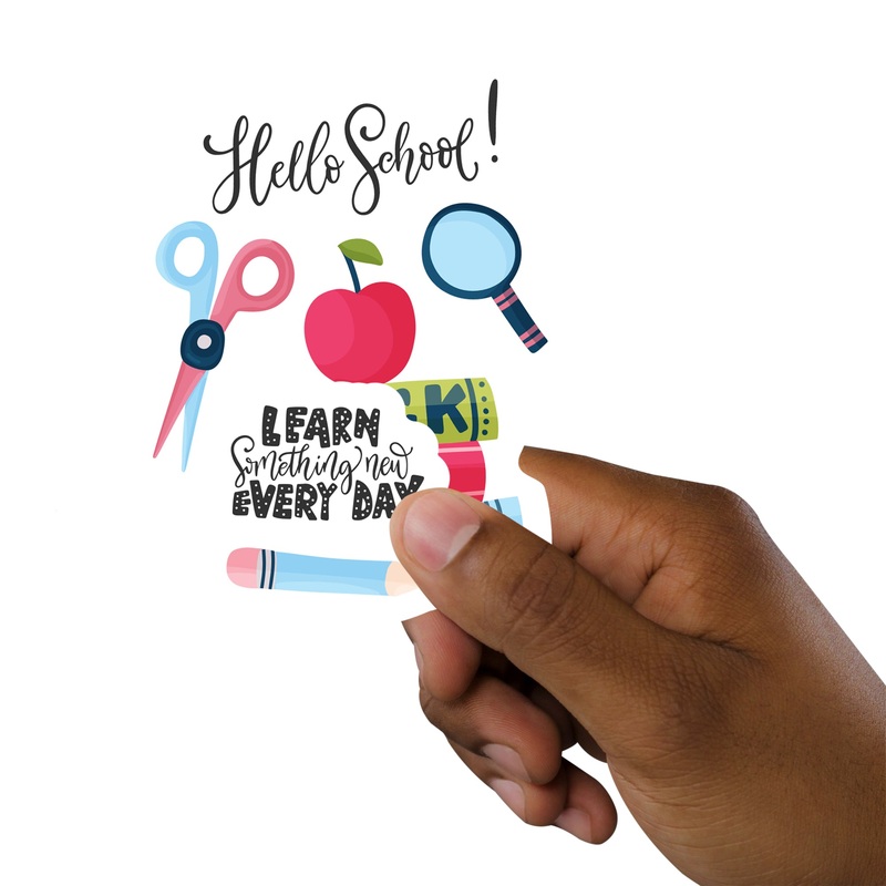 Sheet of 5 -Back to School:  School Time Minis        –   Removable    Adhesive Decal
