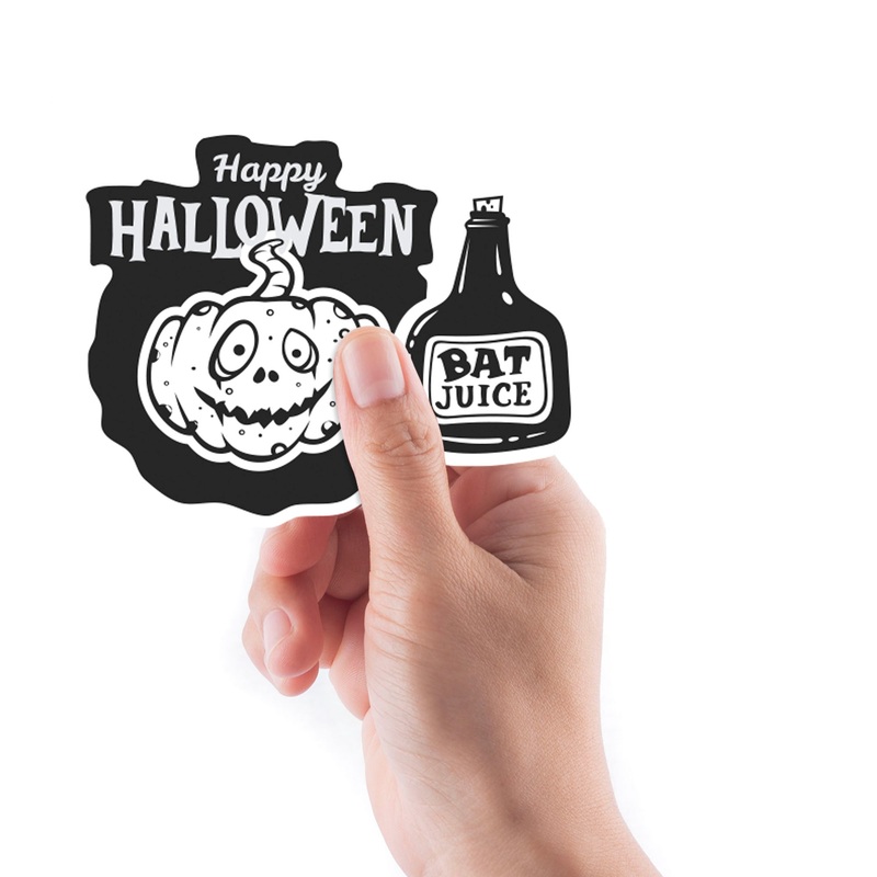 Sheet of 5 -Halloween:  Bat Juice Minis        –   Removable    Adhesive Decal