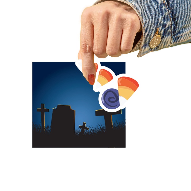 Sheet of 5 -Halloween:  Castle Minis        –   Removable    Adhesive Decal