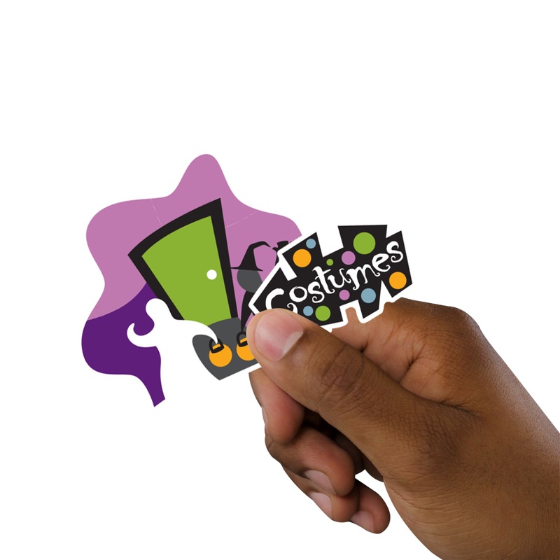 Sheet of 5 -Halloween:  Happy Halloween Minis        –   Removable    Adhesive Decal