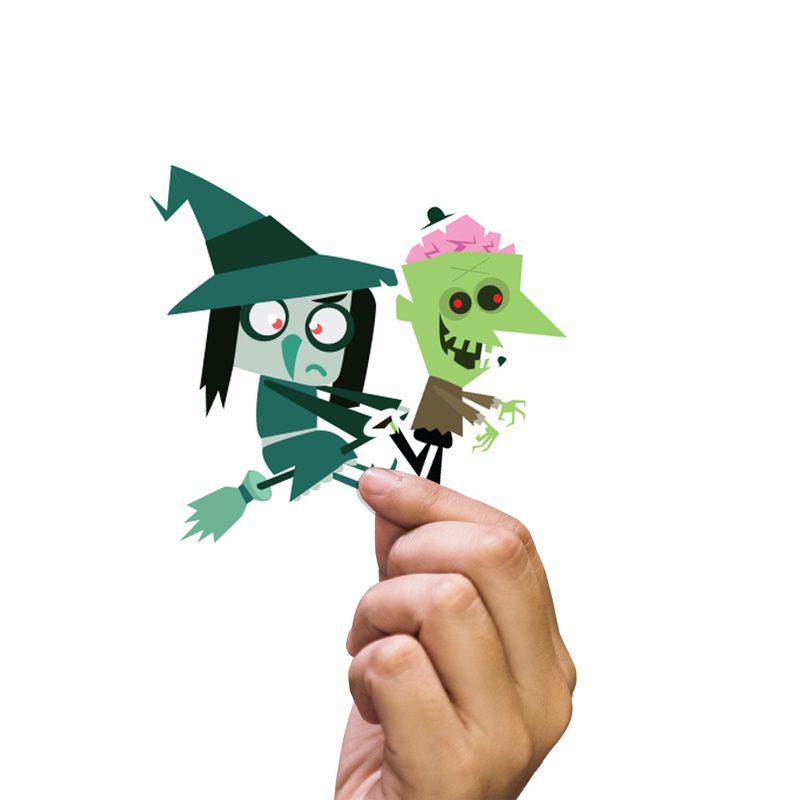 Sheet of 5 -Halloween:  Nightmares Minis        –   Removable    Adhesive Decal