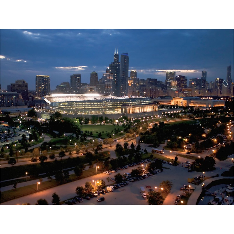 Soldier Field Skyline – Peel & Stick Poster – Official NFL – Chicago Bears – Reusable Vinyl Wall Decal