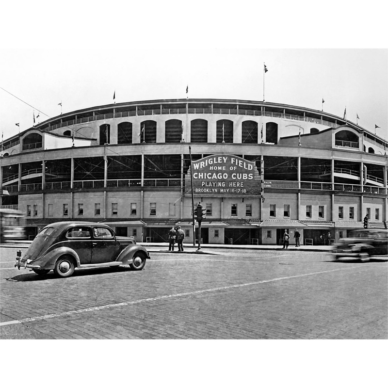 Wrigley Field Historic Mural – Peel & Stick Poster – Official MLB – Chicago Cubs – Reusable Vinyl Wall Decal