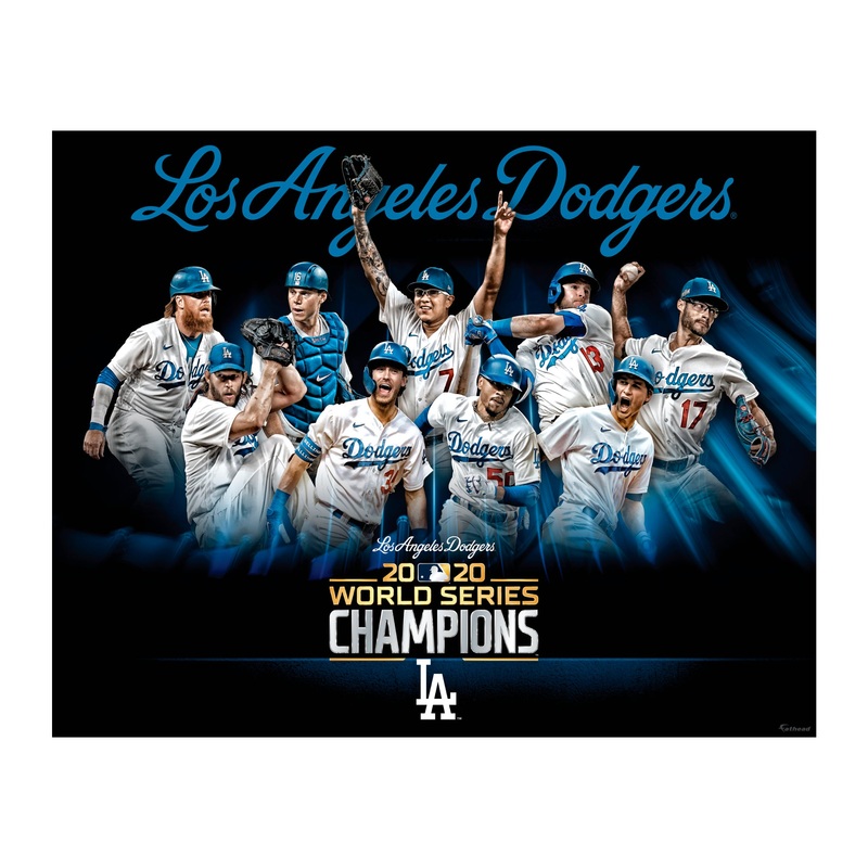 2020 World Series Champions – Peel & Stick Poster – Official MLB – Los Angeles Dodgers – Reusable Vinyl Wall Decal