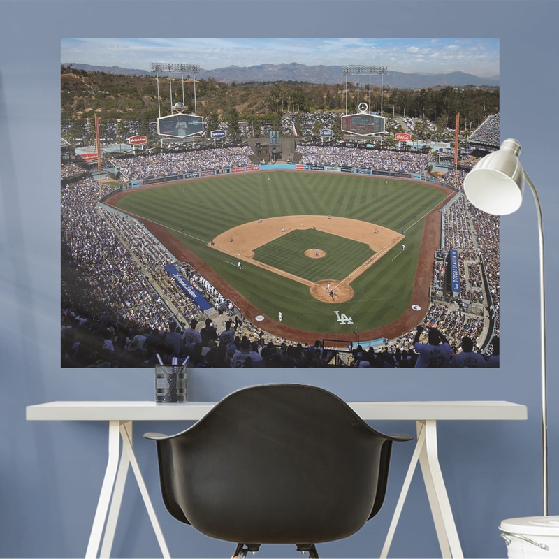 Behind Home Plate Mural – Peel & Stick Poster – Official MLB – Los Angeles Dodgers – Reusable Vinyl Wall Decal