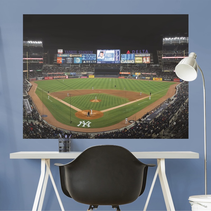 Behind Home Plate Mural – Peel & Stick Poster – Official MLB – New York Yankees – Reusable Vinyl Wall Decal