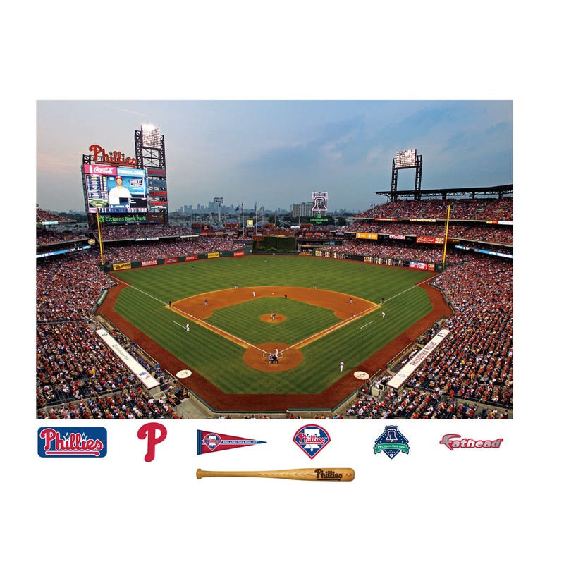 Behind Home Plate Mural – Peel & Stick Poster – Official MLB – Philadelphia Phillies – Reusable Vinyl Wall Decal
