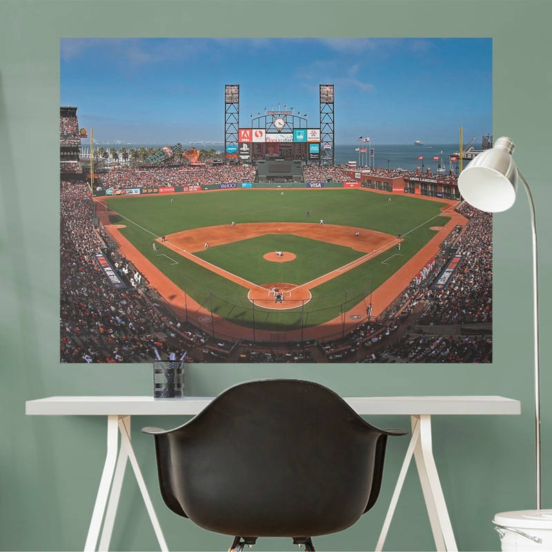 Behind Home Plate Mural – Peel & Stick Poster – Official MLB – San Francisco Giants – Reusable Vinyl Wall Decal
