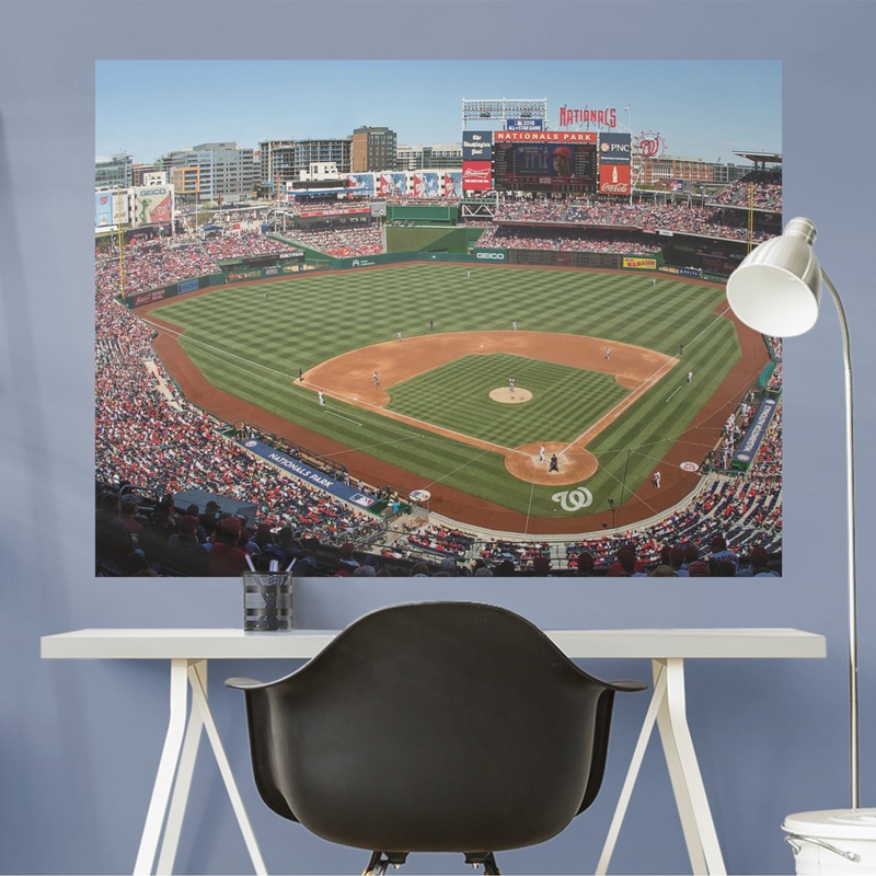 Behind Home Plate Mural – Peel & Stick Poster – Official MLB – Washington Nationals – Reusable Vinyl Wall Decal
