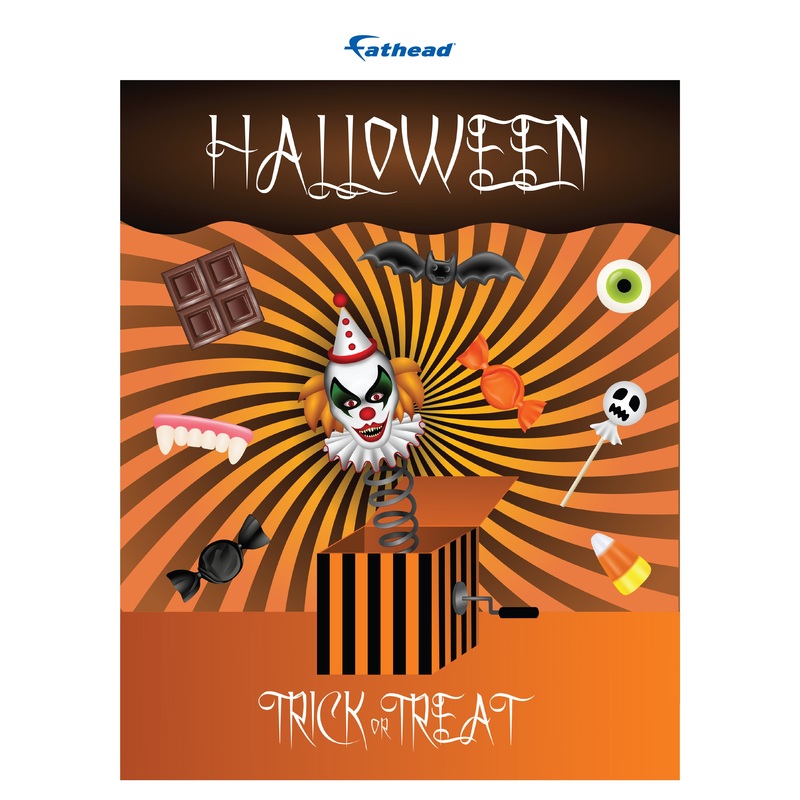 Halloween: Clown in the Box Mural        –   Removable Wall   Adhesive Decal