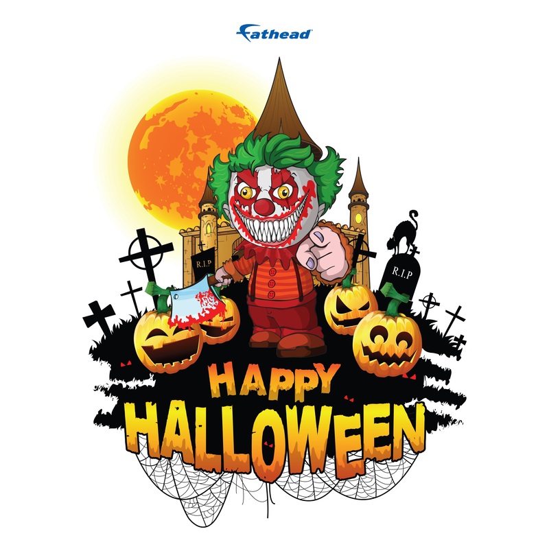 Halloween: Creepy Clown Mural        –   Removable Wall   Adhesive Decal