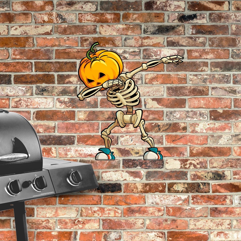 Halloween: Pumpkin Skeleton Dabbing Alumigraphic        –      Outdoor Graphic