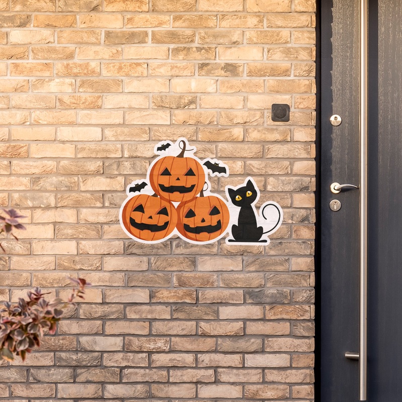 Halloween:  Pumpkins and Black Cat Alumigraphic        –      Outdoor Graphic