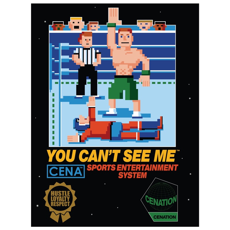 John Cena – 8-Bit Peel & Stick Poster – Official WWE – Reusable Vinyl Wall Decal