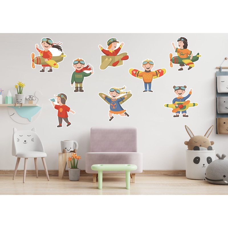 Nursery_Planes:  Kids Collection        –   Removable Wall   Adhesive Decal