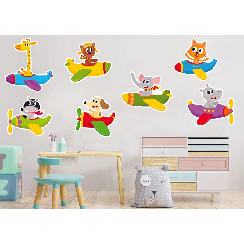 Nursery_Planes:  Seven Friends Collection        –   Removable Wall   Adhesive Decal