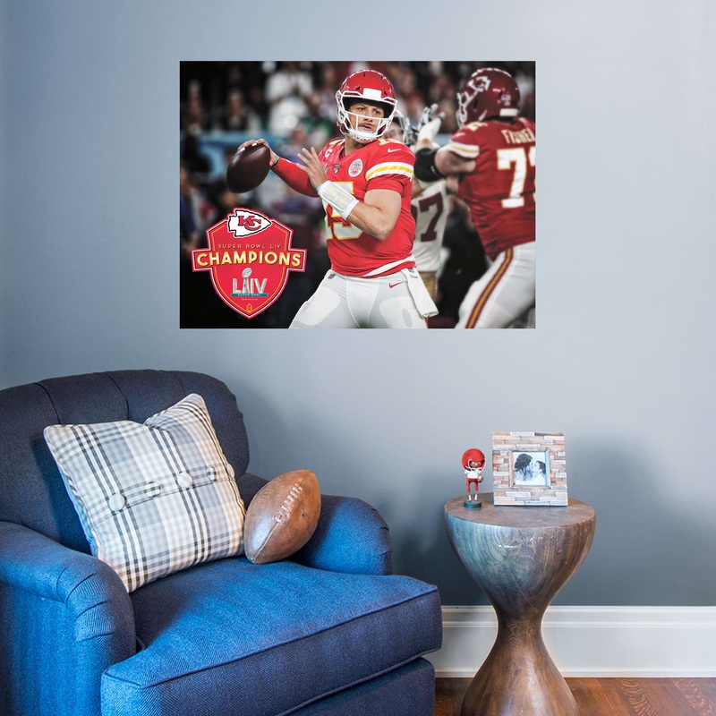 Patrick Mahomes II – Super Bowl LIV Moments – Peel & Stick Poster – Official NFL – Kansas City Chiefs – Reusable Vinyl Wall Decal