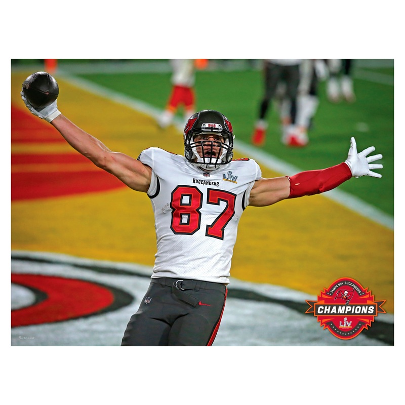 Rob Gronkowski – Super Bowl TD Mural – Peel & Stick Poster – Official NFL – Tampa Bay Buccaneers – Reusable Vinyl Wall Decal