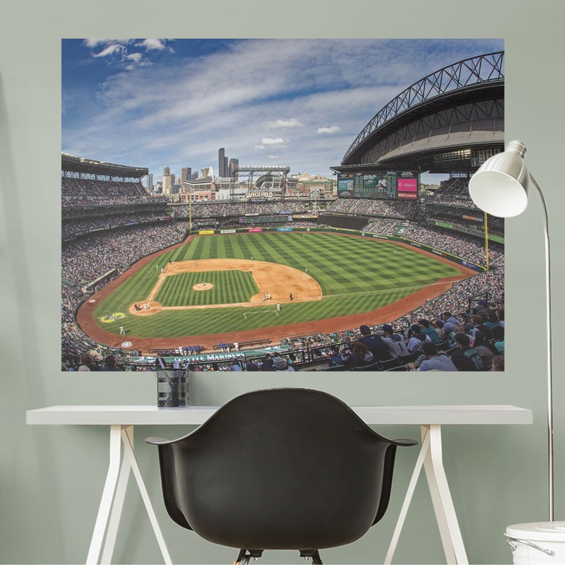 Safeco Park Mural – Peel & Stick Poster – Official MLB – Seattle Mariners – Reusable Vinyl Wall Decal