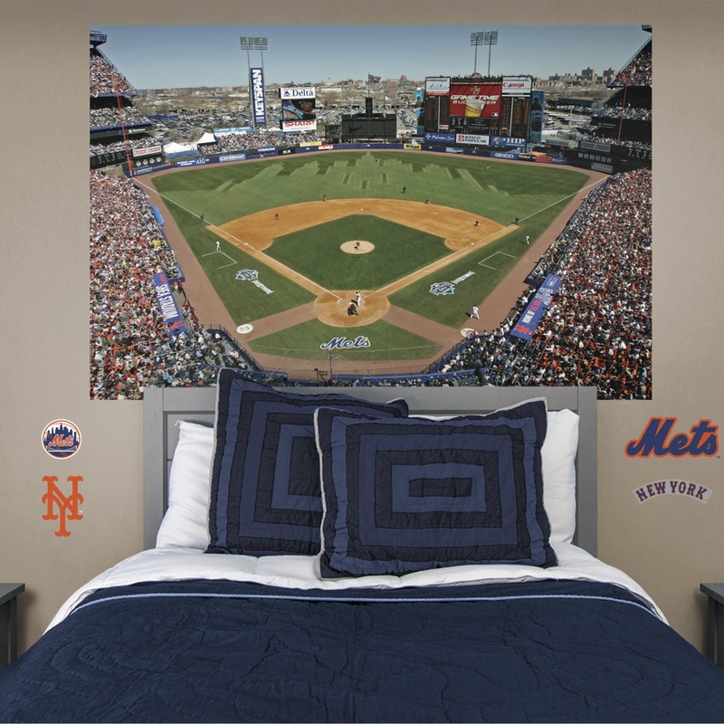 Shea Stadium Behind Home Plate – Peel & Stick Poster – Official MLB – New York Mets – Reusable Vinyl Wall Decal