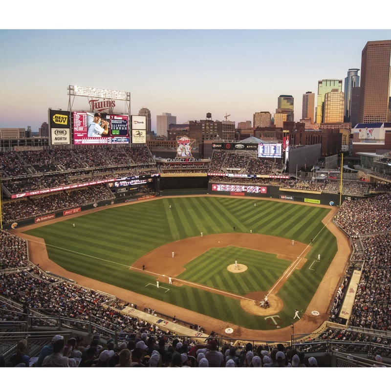 Stadium Mural – Peel & Stick Poster – Official MLB – Minnesota Twins – Reusable Vinyl Wall Decal