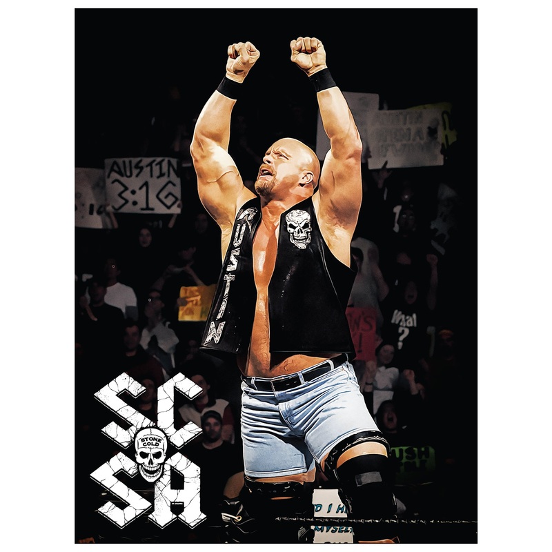 Stone Cold Steve Austin – Peel & Stick Poster – Official WWE – Reusable Vinyl Wall Decal #1