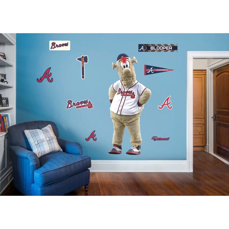 Blooper Mascot – RealBig Collection – Official MLB – Atlanta Braves – Reusable Vinyl Wall Decals