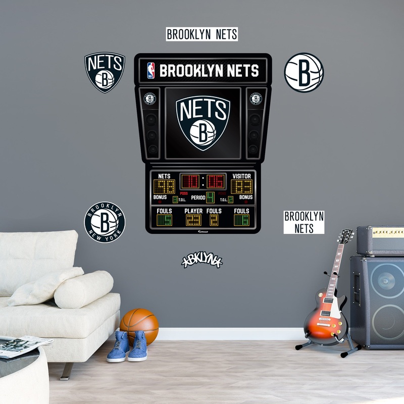 Brooklyn Nets – RealBig Scoreboard Collection – Official NBA – Reusable Vinyl Wall Decals