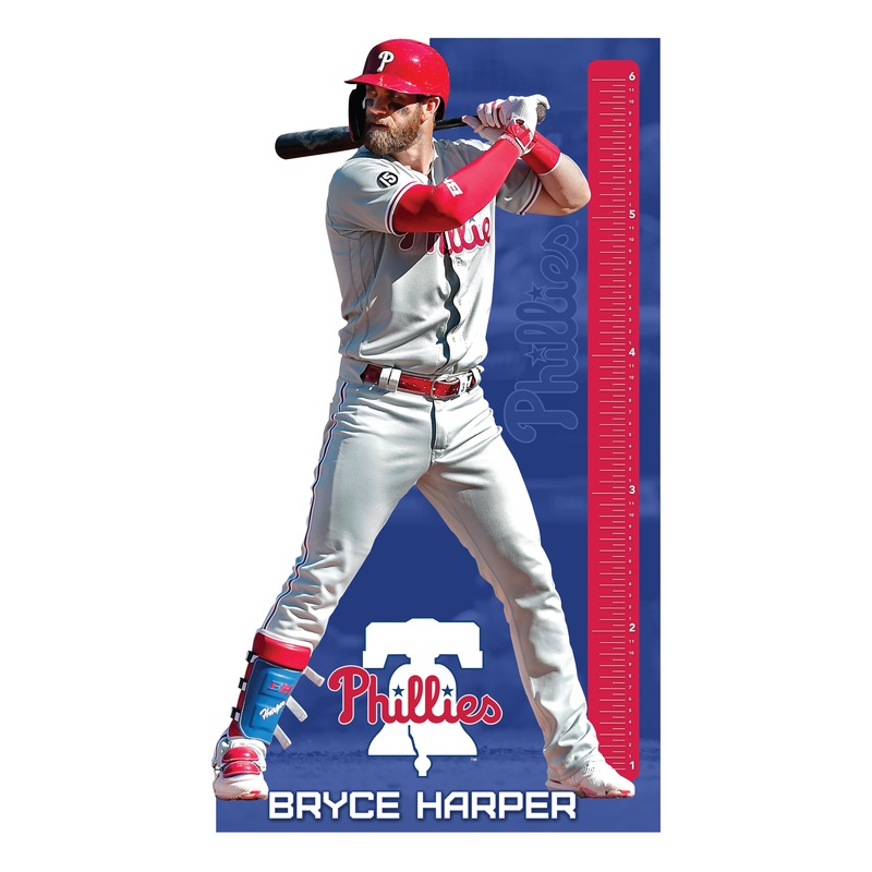 Bryce Harper – Growth Chart – Official MLB – Philadelphia Phillies – Reusable Vinyl Wall Decal