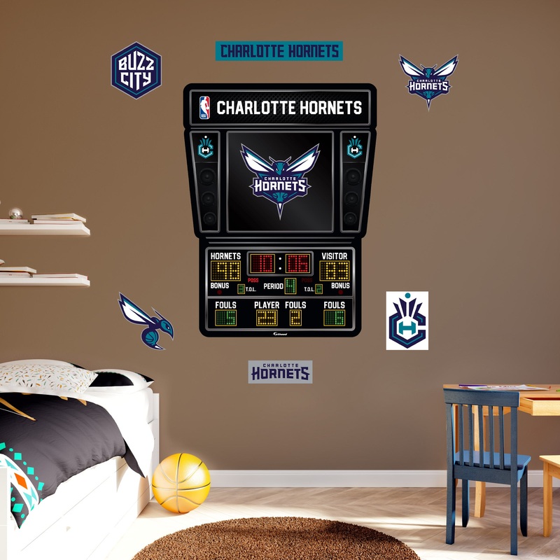Charlotte Hornets – RealBig Scoreboard Collection – Official NBA – Reusable Vinyl Wall Decals