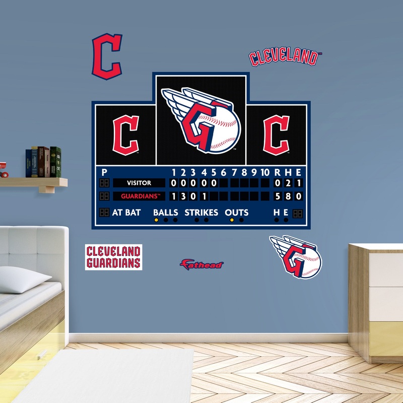 Cleveland Guardians – RealBig Scoreboard Collection – Official MLB – Reusable Vinyl Wall Decals
