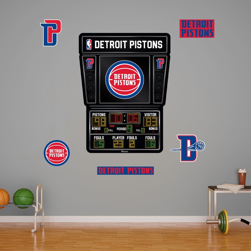 Detroit Pistons – RealBig Scoreboard Collection – Official NBA – Reusable Vinyl Wall Decals