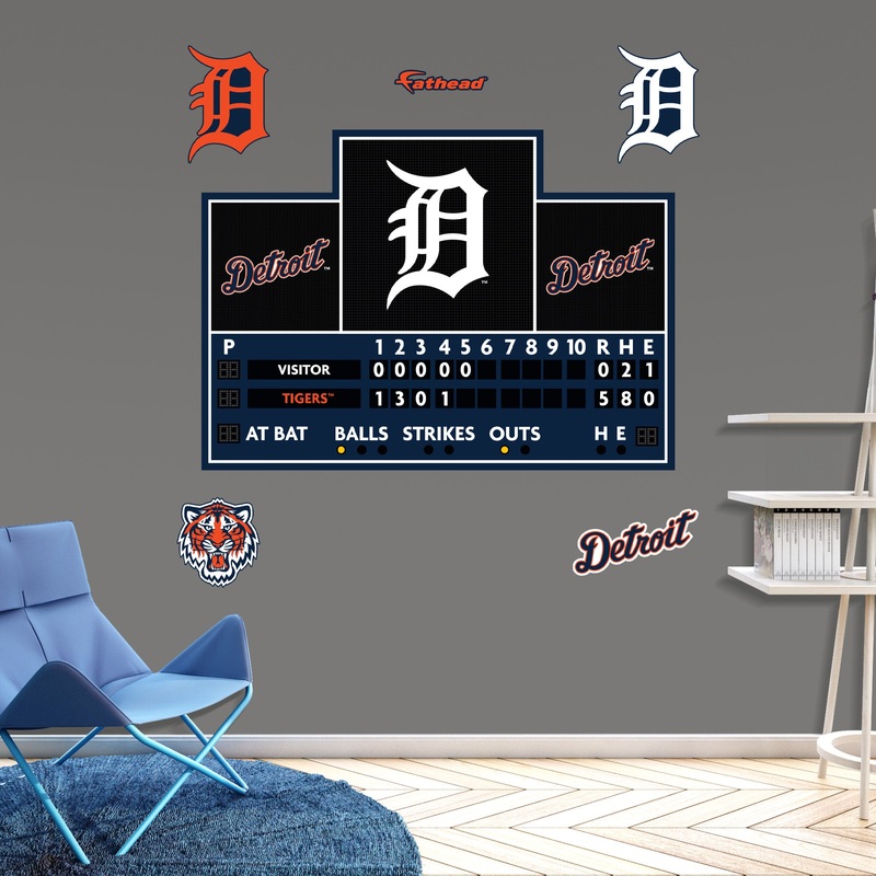 Detroit Tigers – RealBig Scoreboard Collection – Official MLB – Reusable Vinyl Wall Decals