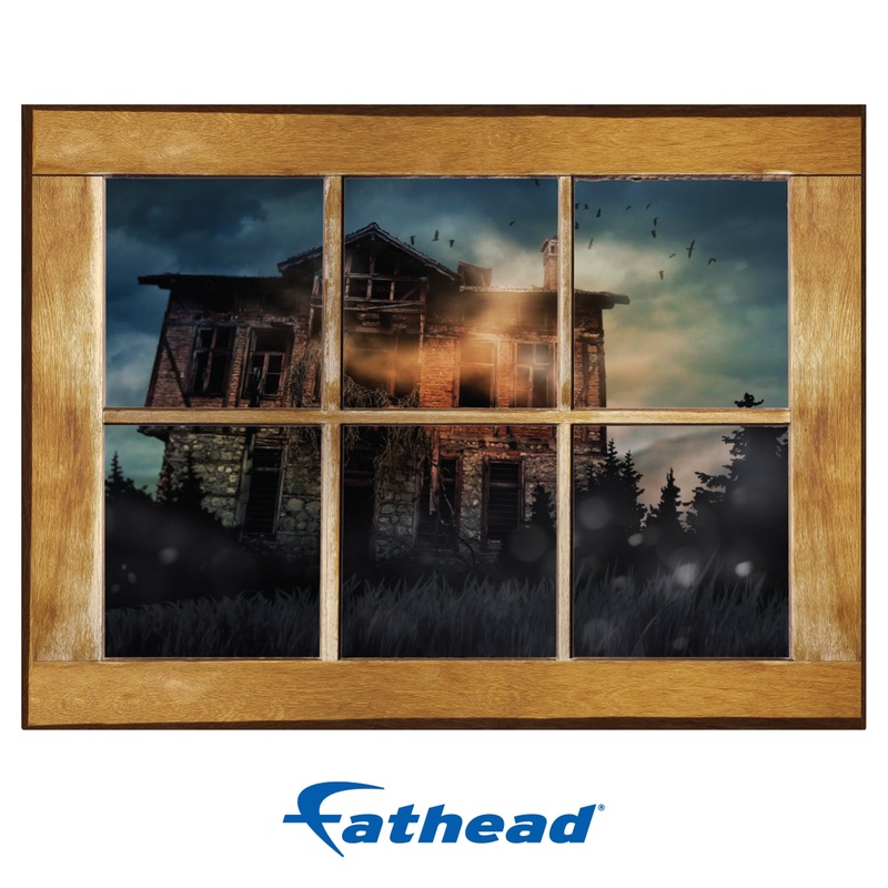 Halloween:  Abandoned House Icon Instant Windows        –   Removable Wall   Adhesive Decal